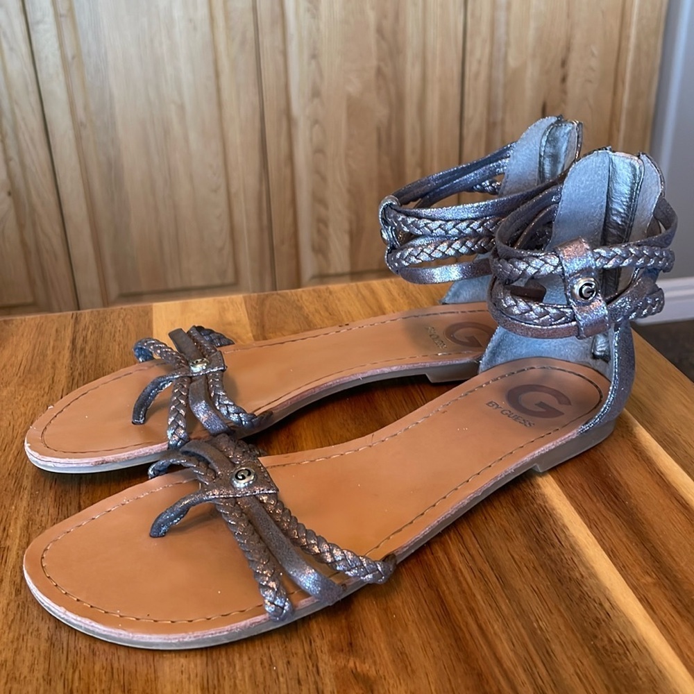G by Guess Metallic Gladiator Sandals size 8